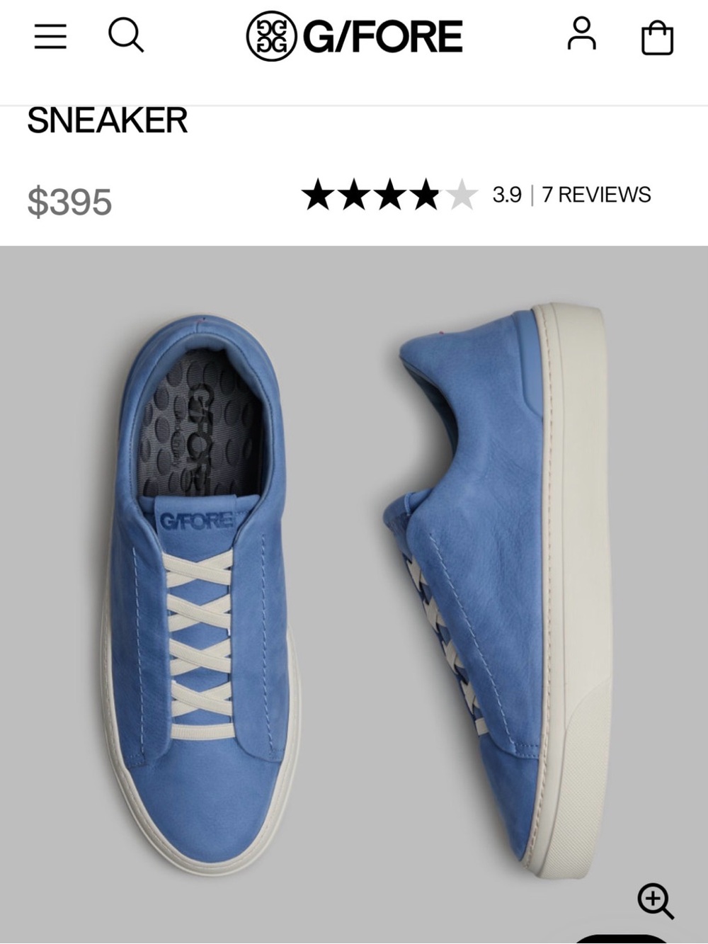 G/FORE Men’s Endeavor Blue Leather Low-Top Sneakers NEW IN BOX size 13